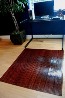 Bamboo Chair Mat Office Floor Mat Hard Wood Floor Protector Cherry 