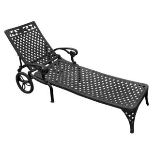 Princeton Cast Aluminum Chaise Lounge Chair Black