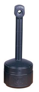 Justrite SMALL Smokers Cease Fire Cigarette Urn Receptacle Black