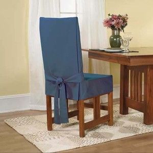Surefit Bluestone Cotton Duck Short Dining Chair Cover