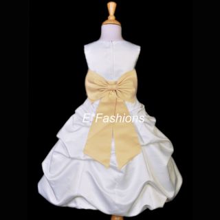 Ivory Champagne Wedding Bridal Communion Flower Girl Dress 2 4 6 7 8 