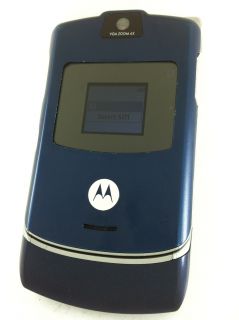 general interest motorola razr v3 blue at t cellular phone