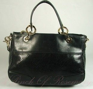 Charles David Sydney Leather Small Satchel Bag Purse Black