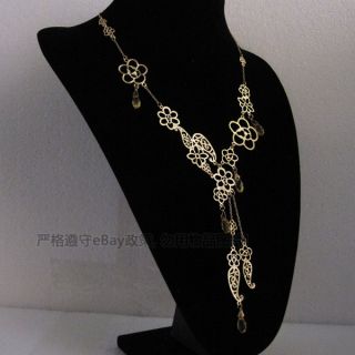   Golden color Chantilly Lace Necklace RV$99,Lace Flower Necklace