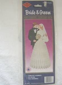 Bride Groom Wedding Art Tissue Centerpiece VINTAGE1989
