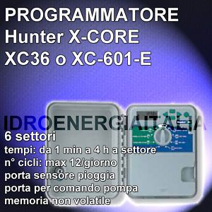 Programmatore Centralina Timer Irrigazione Hunter XC 601 E 