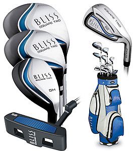 Ladies Golf Clubs Square Two Bliss RH Complete Full Graphite Set Blue 