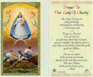 022E Prayer Our Lady of Charity Holy Card Miracles