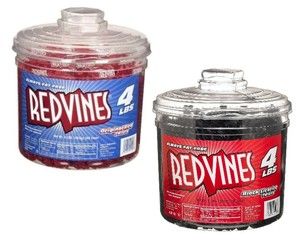 Red Vines Licorice Black or Red Original Twists Candy 1 4 lb Tub 