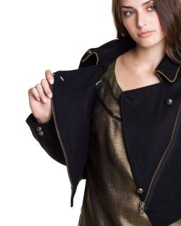 charlotte ronson black cropped military jacket $ 425 00 $