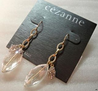 Cezanne Clear Rhinestone Faceted Glass Crystal Bead Drop Style Earring 