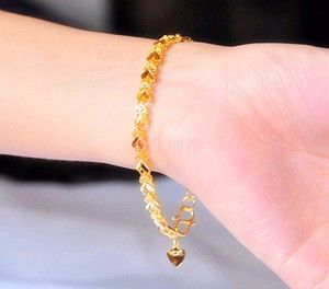 Fashion Jewelry Yellow Gold Plated GP Bracelet Chain 18K Charm Jewelry 