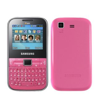 Unlocked New Samsung C3222 Chat Pink Dual Sim QWERTY GSM Quadband Java 