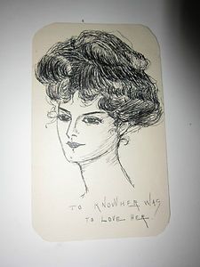 Gibson Girl Pen and Ink Drawing Charles Dana Gibson