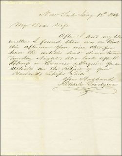 Charles Goodyear Autograph Letter Signed 01 12 1846
