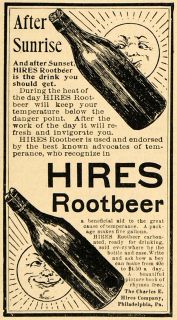 1899 Ad Charles Hires Root Beer Fountain Soda Sunset Original 