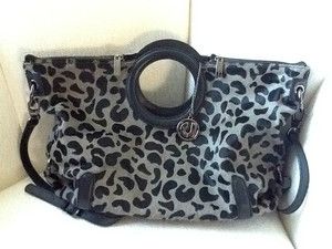 Charles Jourdan Leopard Print Calf Hair Handbag