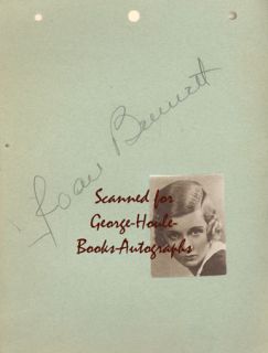 Joan Bennett Charles Ruggles Autographs 1933