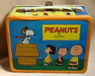 Vintage 1959 King Seely Peanuts Charlie Brown Lunch Box with Metal 