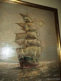 Original Oil Marine Seascape E F Lincoln Listed Art
