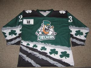 ECHL 04 05 Charlotte Checkers Bogdan Rudenko St Patricks Day game worn 