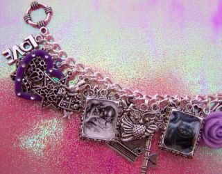 Cheshire Cat Alice In Wonderland Themed Charm Bracelet Handmade By 