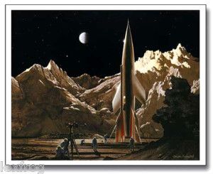 Chesley Bonestell The Conquest of Space Litho RARE