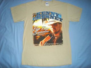 Kenny Chesney Flip Flop Summer Country Music Concert Tour Beige T 