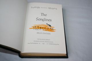 Franklin Library Songlines Bruce Chatwin 1st Signed Limited 1st 