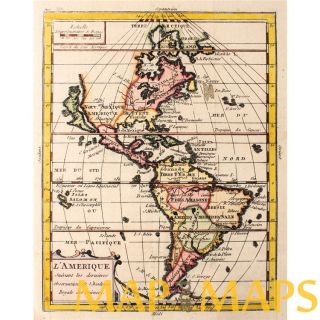 NORTH SOUTH AMERICA CALIFORNIA MEXICO ANTIQUE OLD MAP BY BUFFIER 1769