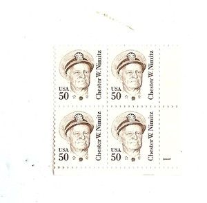 Scott 1869 Admiral Chester Nimitz Plate Block Stamps