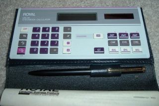 Royal CBC 80 Checkbook Calculator Pen Manual Case