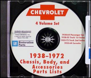 1967 1972 Chevrolet Pickup Truck Suburban Parts Book CD