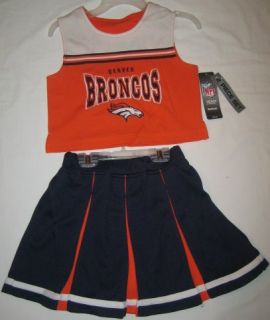 Denver Broncos Football Youth Girls 2 Piece Cheerleading Outfit