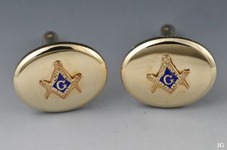 Hayward 12K Gold Filled Masonic Pair Oval Cufflinks