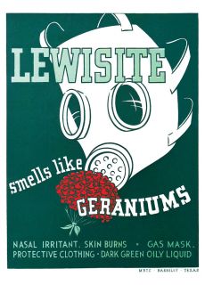 WWII Camp Barkeley Lewisite Gas Chemical Warfare Training Poster