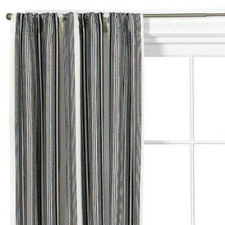 Kucukcalik Waverly Chenille Curtain Panel White Black Pin Stripe 52x84 