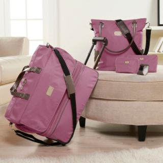 JOY MANGANO Clothes It All TravelEase Carry On Luggage PINK   WATER 