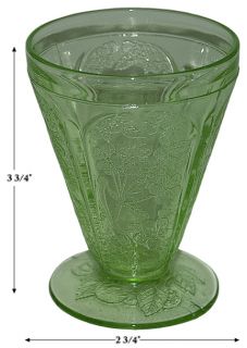 jeannette vintage green cherry blossom footed juice tumbler