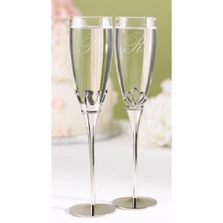   Wedding Toasting Flutes King & Queen Engraved Champagne Glasses