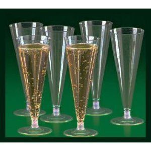 Plastic Clear 6 oz Champagne Flute Glasses 50ct