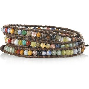 chan luu wrap bracelet brown leather multi beads 1289 brand new and in 