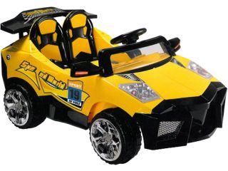   BATTERY POWERED CHILDRENS YELLOW ELECTRIC RIDE ON ATV SUPER CAR TOY