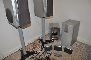 Panasonic Theater System w 5 CD Changer subwoofer speaker stands