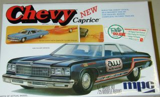 Chevrolet Caprice with Car Trailer Model Kit Vintage Style MPC Chevy 