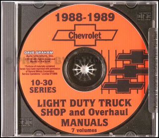 1989 Chevy CK Pickup Shop Manual Chevrolet Truck Cheyenne Scottsdale 
