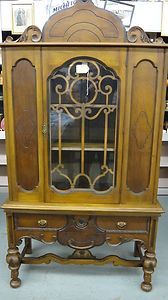 17x38x70 Large Antique Enclosed China Cabinet