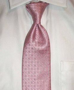 250 CHARVET Paris Formal Tie Metallic Thread Pink New
