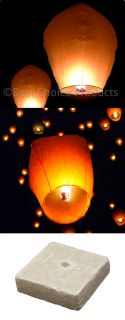 50) White Paper Chinese Lanterns Sky Fly Candle Lamp for Wish Party 