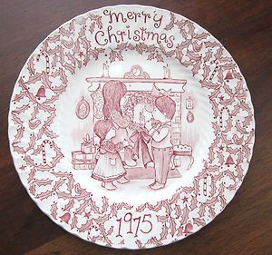 Vintage 1975 Merry Christmas Plate   Royal Crownford by Norma Sherman 